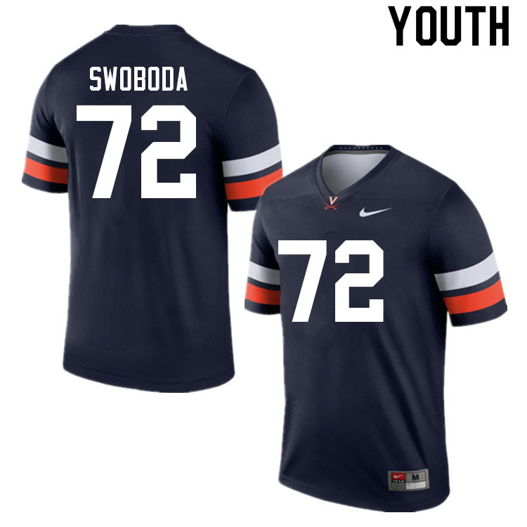 Youth #72 Ryan Swoboda Virginia Cavaliers College Football Jerseys Sale-Navy